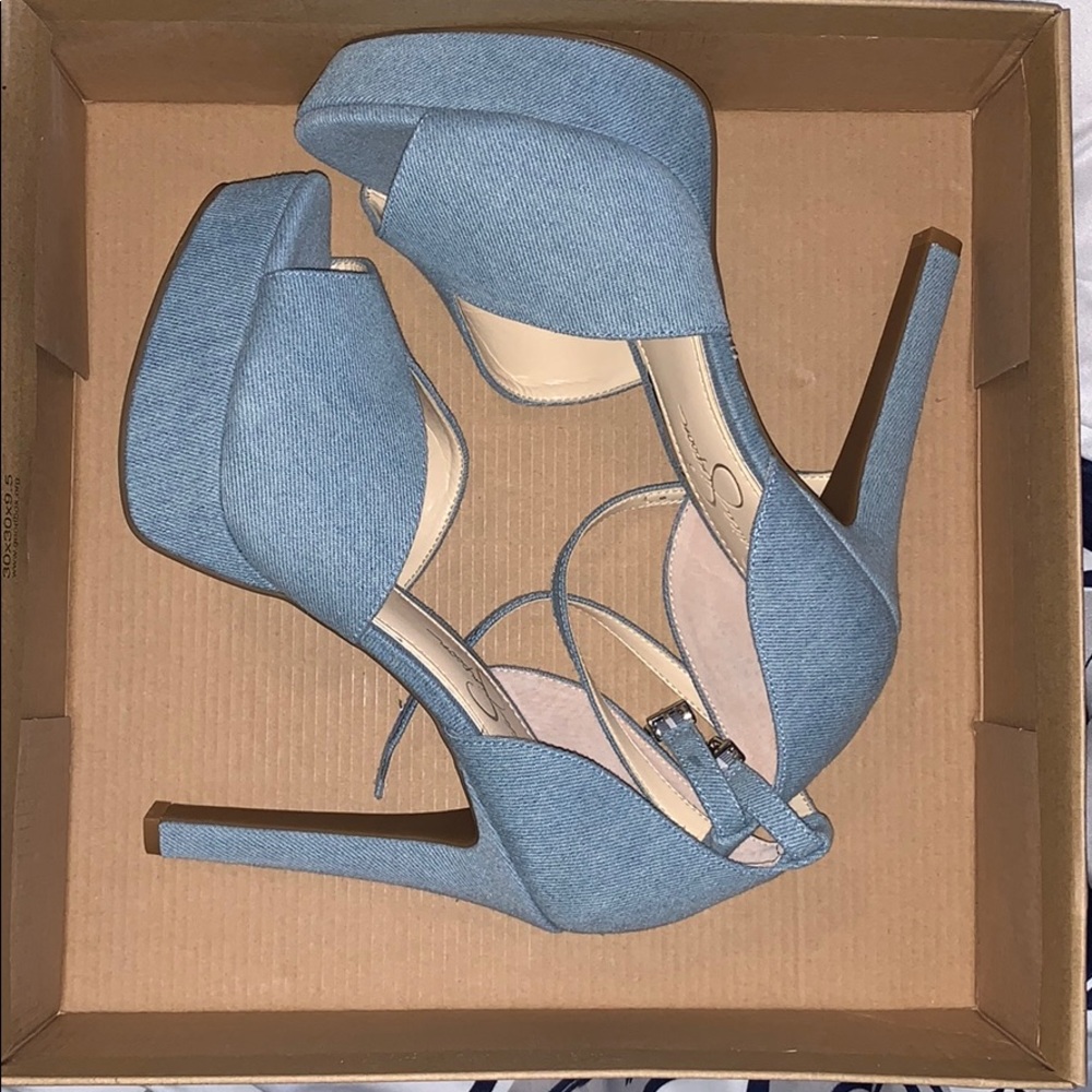 Denim Sandal Heels